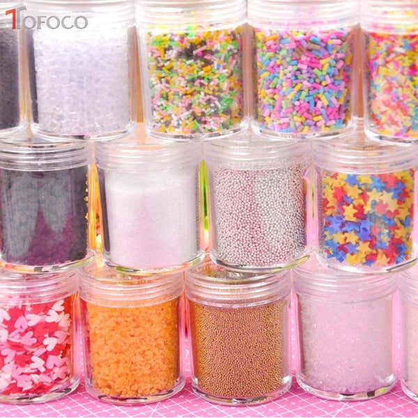 TOFOCO 30g Slime Clay Sprinkles For Filler For Slime DIY Supplies Candy Fake Cake Dessert Mud Decoration Toys Accessories