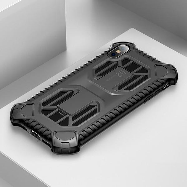 Baseus Military Armor Case For iPhone Xs Xs Max XR 2018 Soft Silicone + Plastic Hybrid Phone Case For iPhone Xs Xs Max Cover - LADSPAD.UK