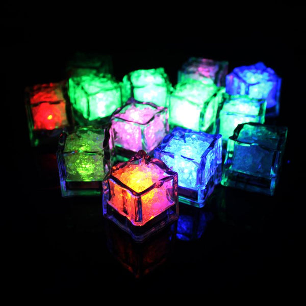 36pcs Color Changing LED Night Light ice cube Decorati Yellow Glowing Ice Cube,lighted Ice Led Wholesale For decoration mariage - LADSPAD.UK