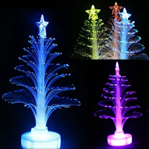 Colorful LED Fiber Optic Nightlight Decoration Light Lamp Mini Christmas Tree - LADSPAD.UK